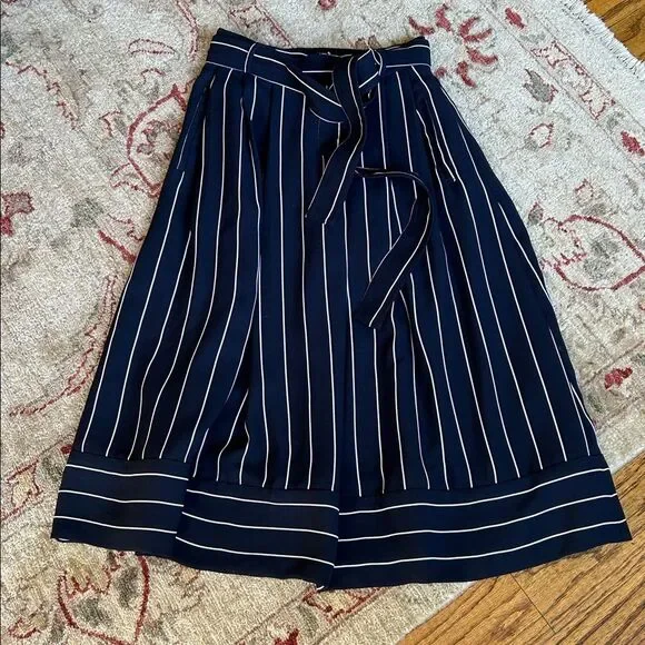 Banana Republic Striped A-Line Skirt in Navy and White - Picture 8 of 13